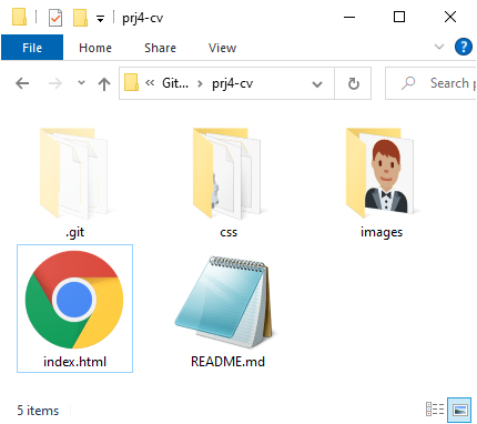 A view of the Windows File Explorer